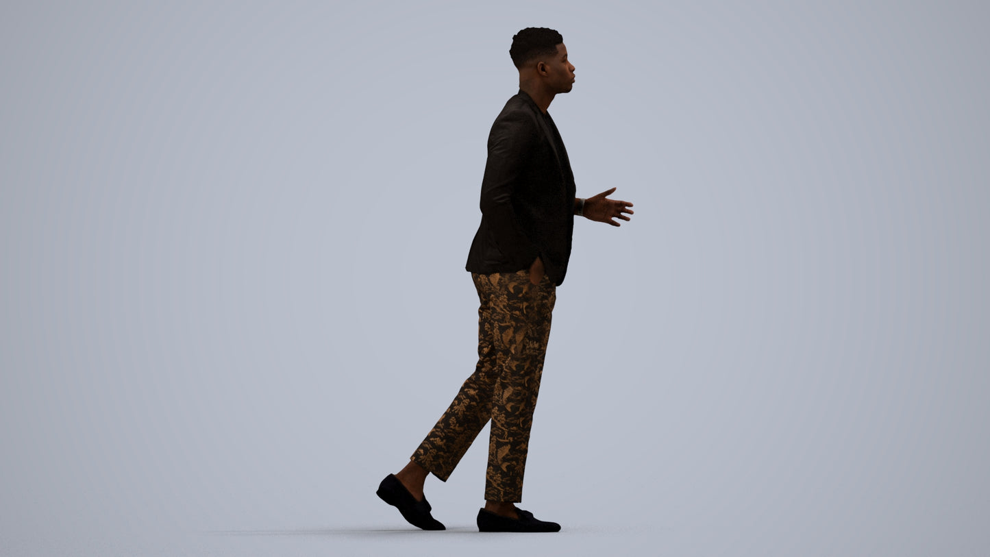scanned 3D man formal formalaffairs, photogrammetry people for Enscape and V-Ray, side view render