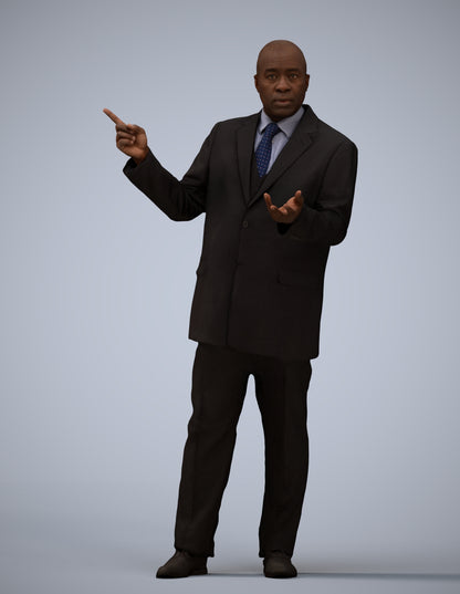 realistic 3D human man business, archviz people FBX OBJ for Blender