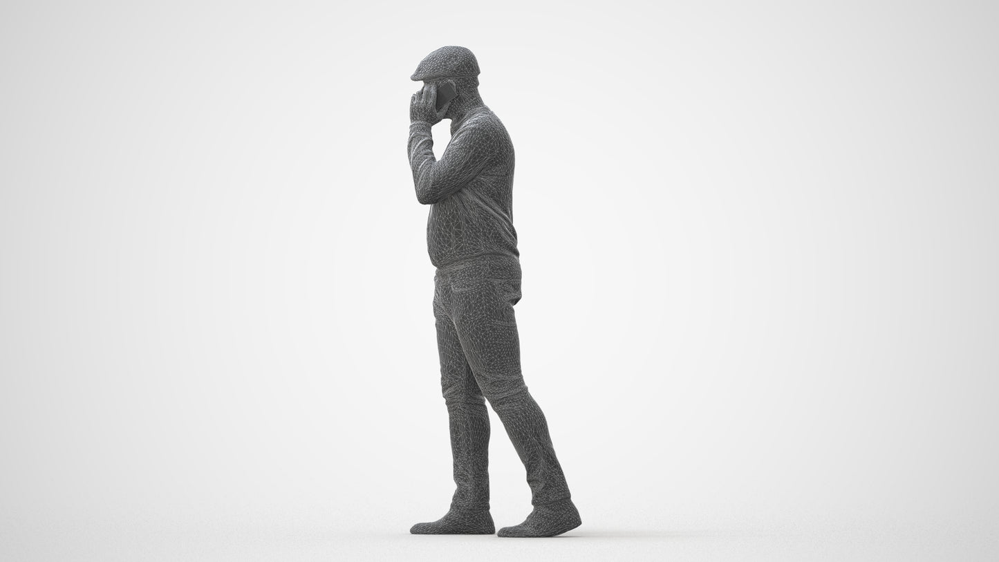 realistic 3D human man casual walking, archviz people FBX OBJ for Blender, square thumbnail