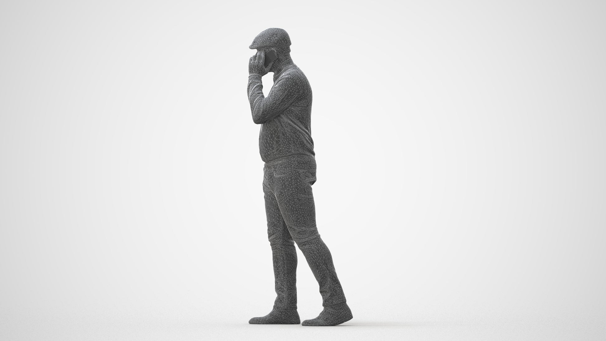 realistic 3D human man casual walking, archviz people FBX OBJ for Blender, square thumbnail