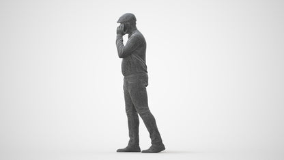 realistic 3D human man casual walking, archviz people FBX OBJ for Blender, square thumbnail