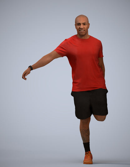 scanned 3D man sport, photogrammetry people for Enscape and V-Ray