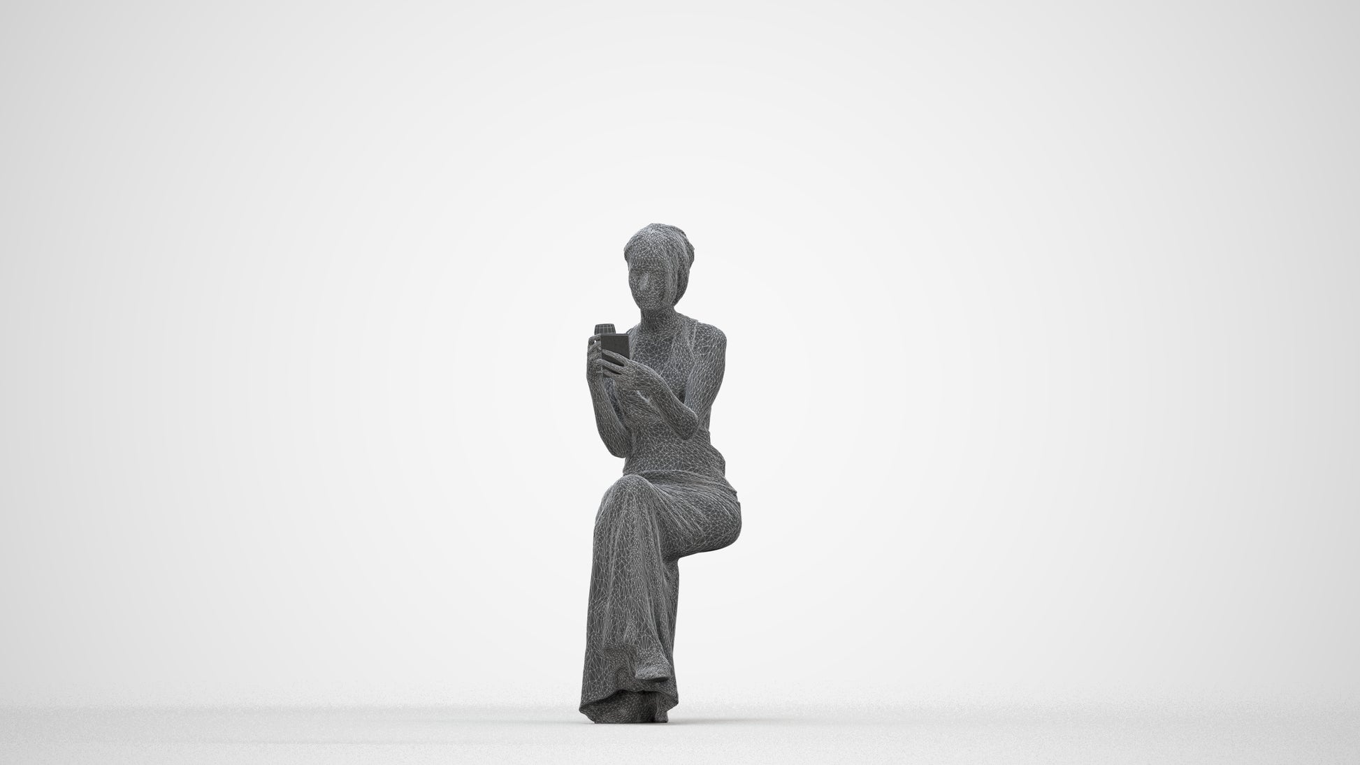 realistic 3D people woman formal formalaffairs, render-ready for V-Ray and Corona, FBX OBJ, wireframe back view