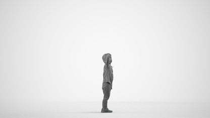 realistic 3D people boy casual kids, render-ready for V-Ray and Corona, FBX OBJ, wireframe side view