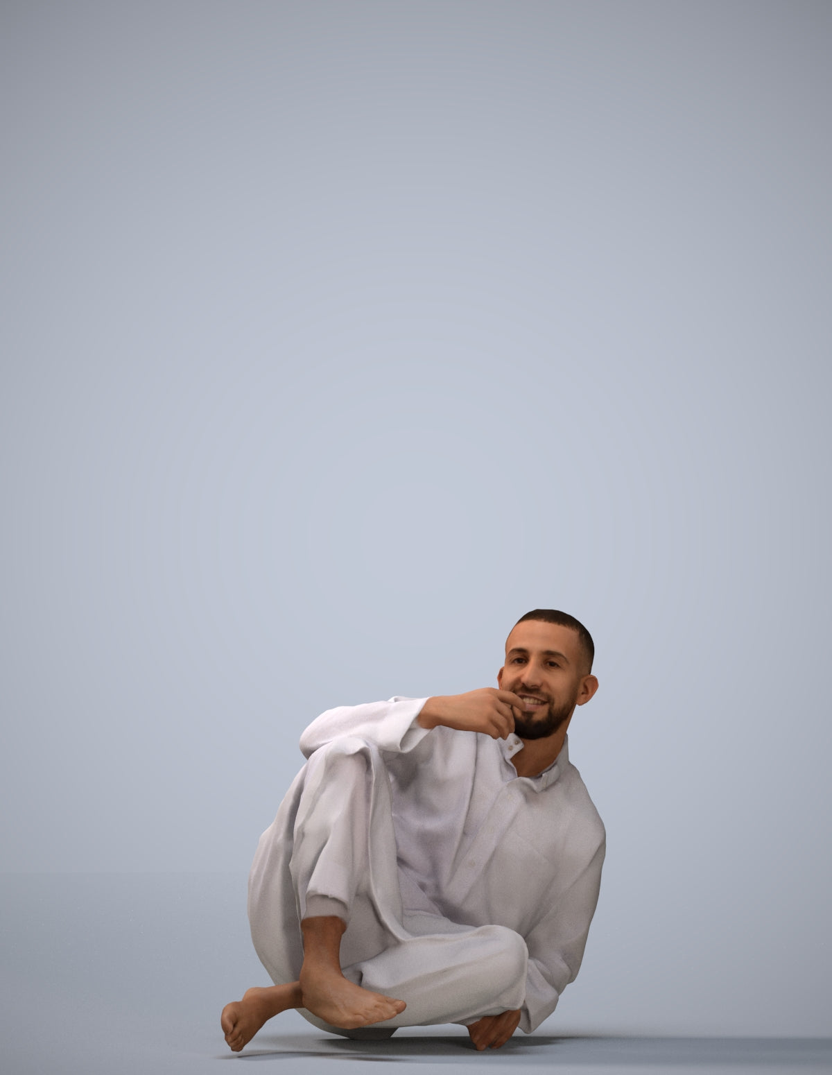 realistic 3D people man sitting, render-ready for V-Ray and Corona, FBX OBJ