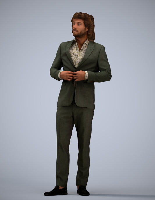 photogrammetry 3D man business, realistic human model archviz FBX