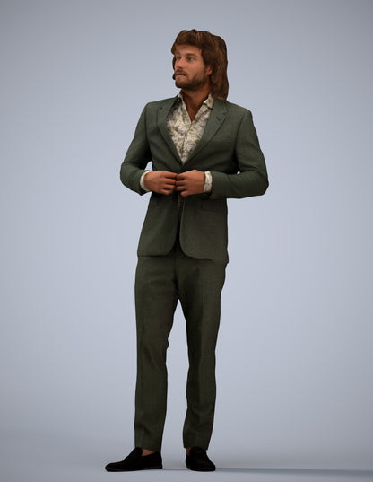 photogrammetry 3D man business, realistic human model archviz FBX