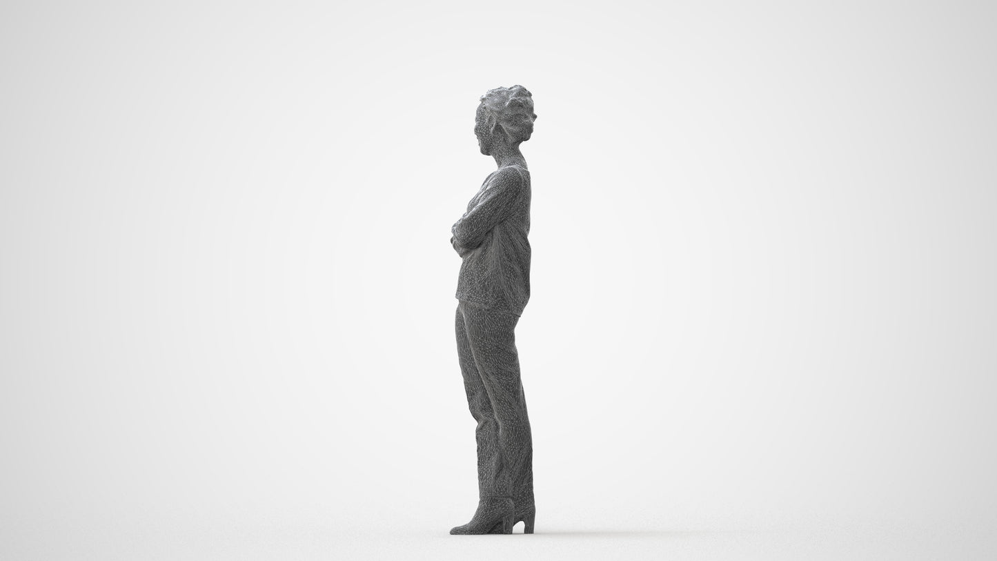 3D people model woman casual standing, scanned human for 3ds Max rendering, square thumbnail