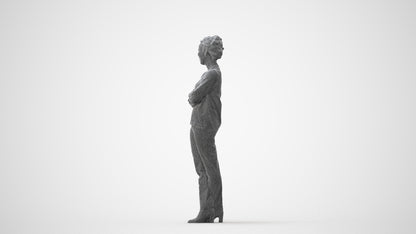 3D people model woman casual standing, scanned human for 3ds Max rendering, square thumbnail