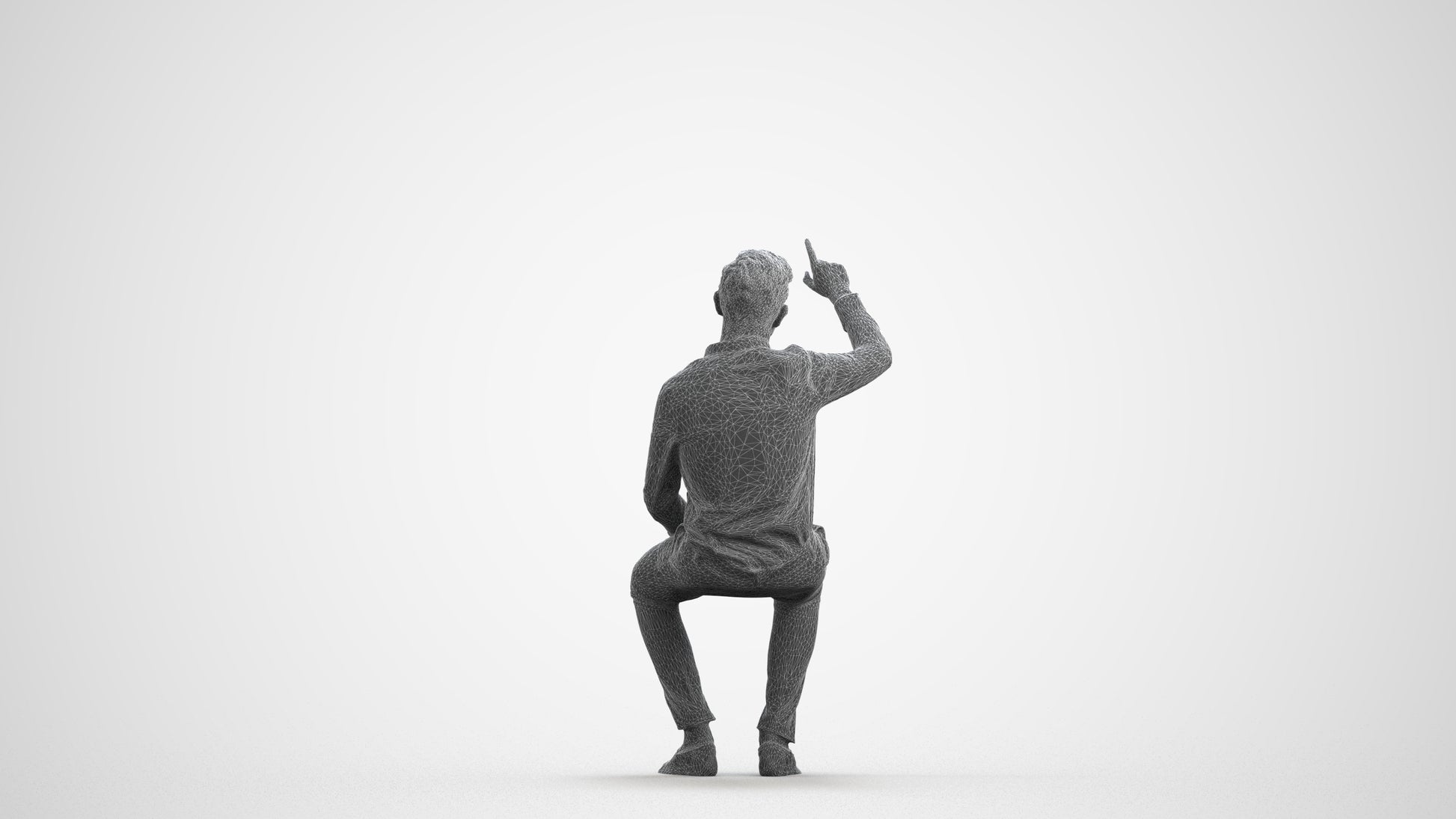 3D scanned boy kids, photorealistic archviz people for Enscape and SketchUp, wireframe front view