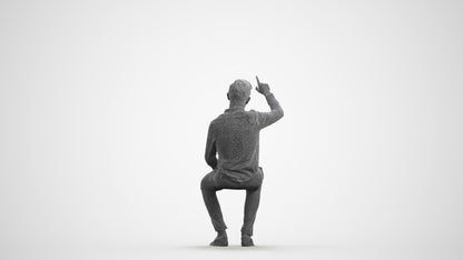 3D scanned boy kids, photorealistic archviz people for Enscape and SketchUp, wireframe front view