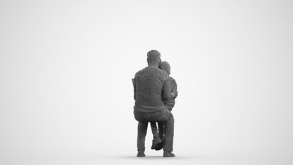 3D human model boy casual kids, photogrammetry scanned person for archviz, wireframe front view
