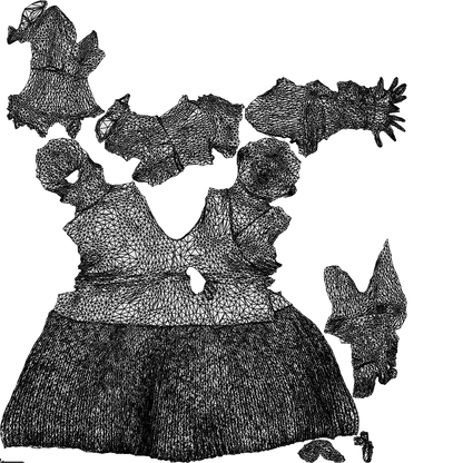 realistic 3D woman casual standing, scanned archviz people for Blender and 3ds Max, wireframe top-down view