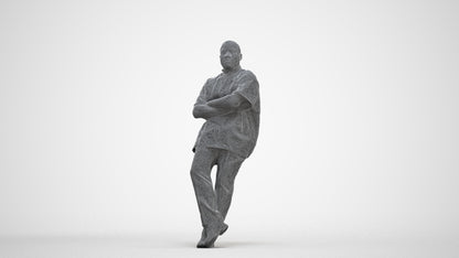 3D scanned man hospitality, photorealistic archviz people for Enscape and SketchUp, three-quarter front view render