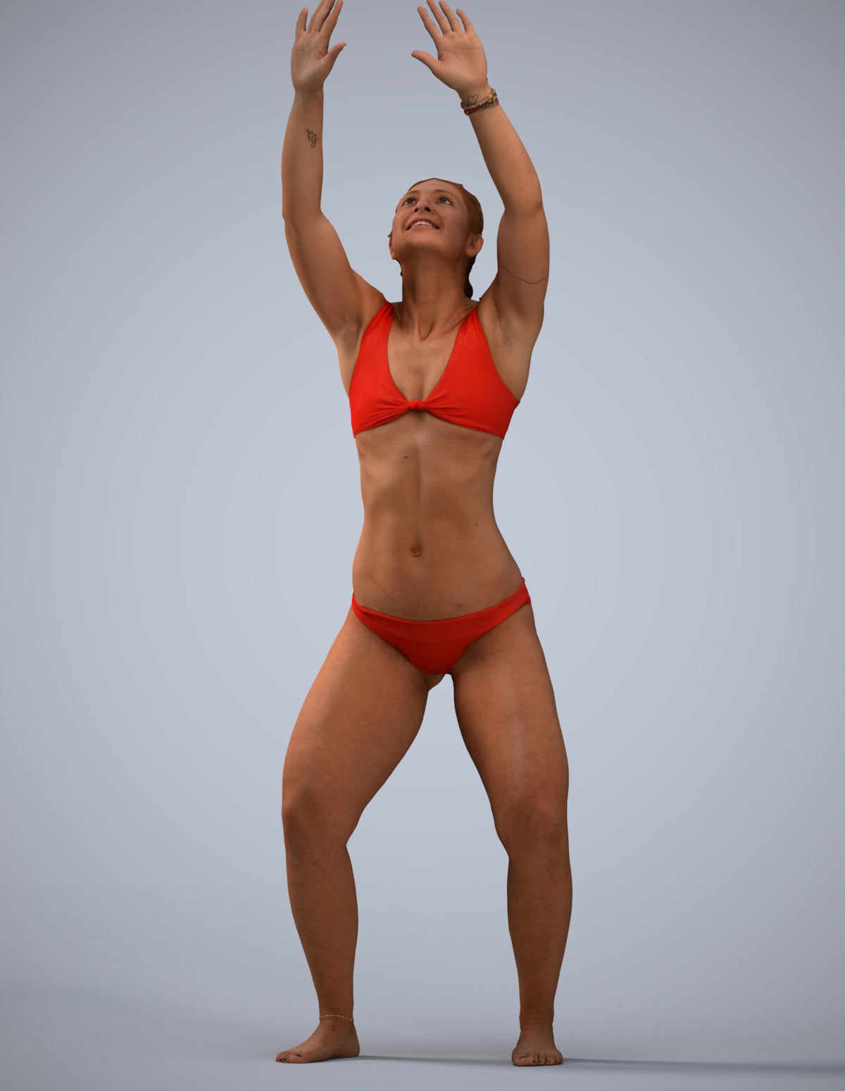 scanned 3D woman pool, photogrammetry people for Enscape and V-Ray