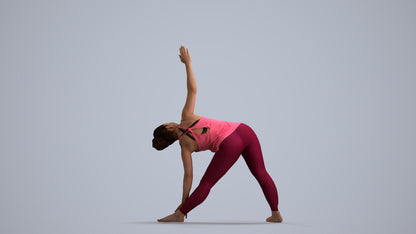 realistic 3D human woman sport, archviz people FBX OBJ for Blender, front view render