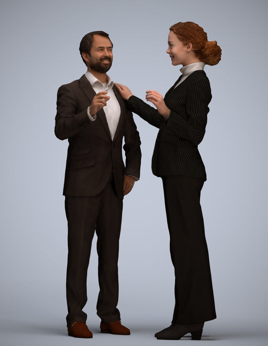 realistic 3D man business shopping, scanned archviz people for Blender and 3ds Max