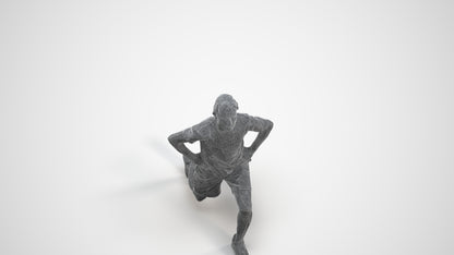 3D people model man sport, scanned human for 3ds Max rendering, wireframe three-quarter view