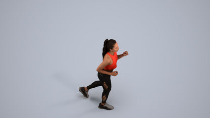 scanned 3D woman sport, photogrammetry people for Enscape and V-Ray, back view render