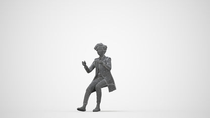 3D scanned woman sitting business, photorealistic archviz people for Enscape and SketchUp, wireframe back view