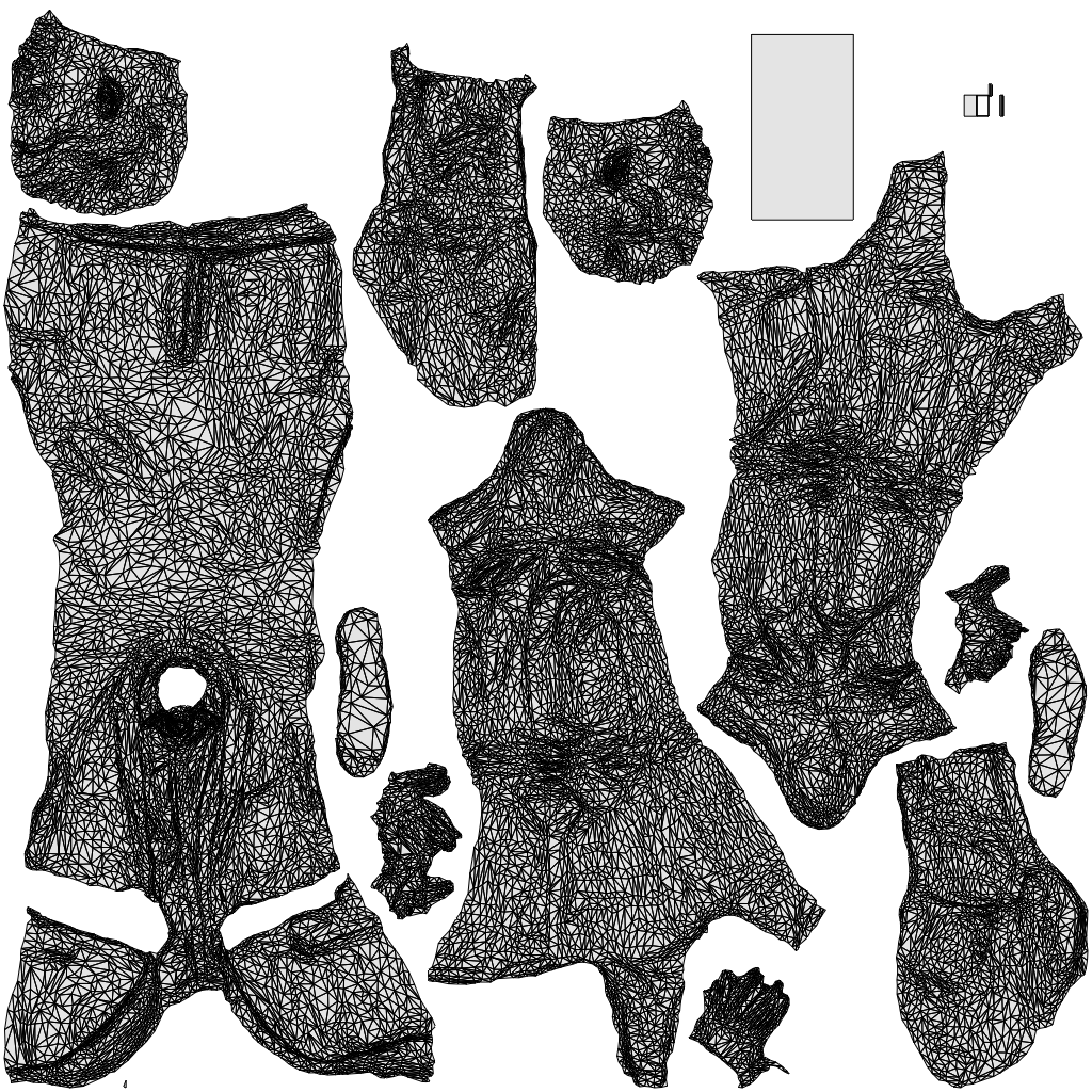 realistic 3D man business, scanned archviz people for Blender and 3ds Max, wireframe top-down view