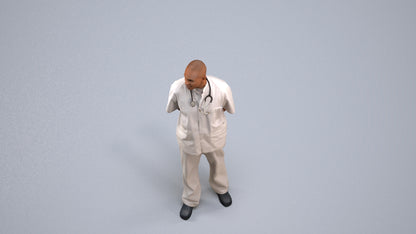 realistic 3D man medical, scanned archviz people for Blender and 3ds Max, back view render