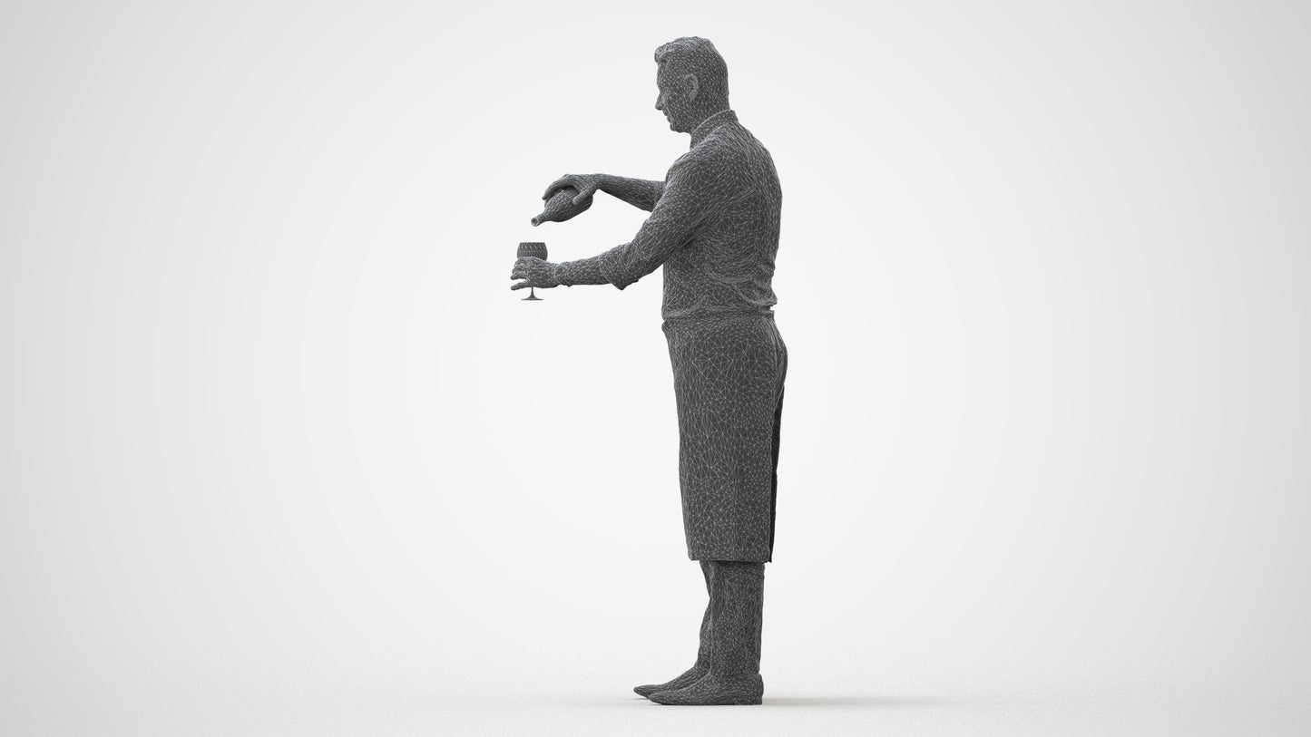 3D scanned man hospitality, photorealistic archviz people for Enscape and SketchUp, square thumbnail