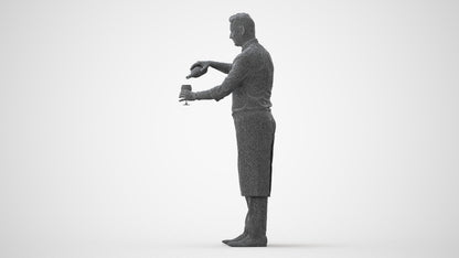 3D scanned man hospitality, photorealistic archviz people for Enscape and SketchUp, square thumbnail