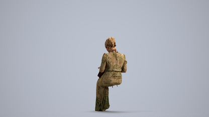 3D people model woman casual standing, scanned human for 3ds Max rendering, front view render
