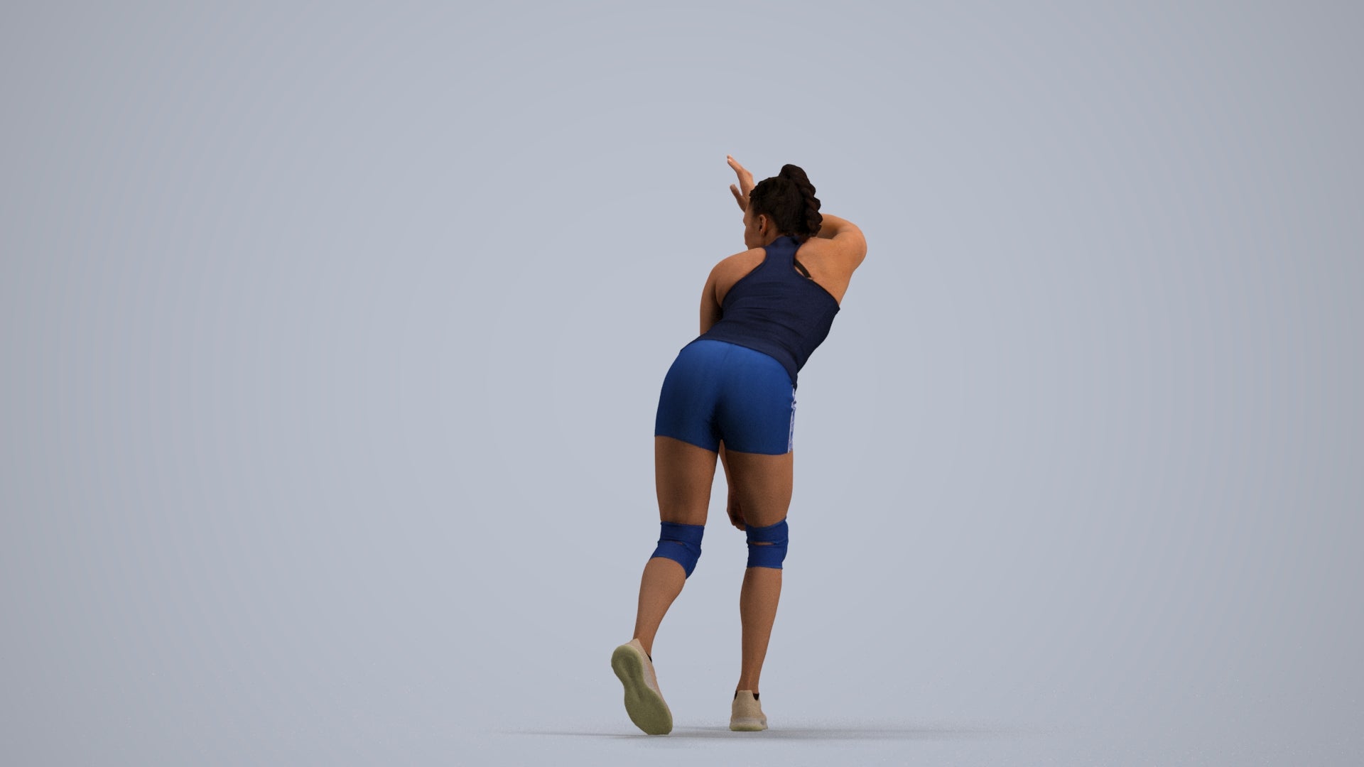 scanned 3D woman sport, photogrammetry people for Enscape and V-Ray, front view render