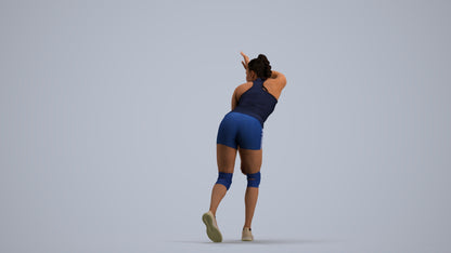 scanned 3D woman sport, photogrammetry people for Enscape and V-Ray, front view render