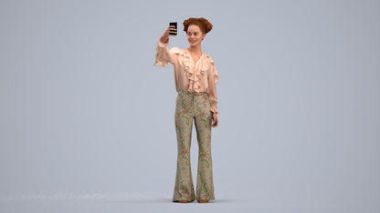 photogrammetry 3D woman casual standing, realistic human model archviz FBX, standing pose render