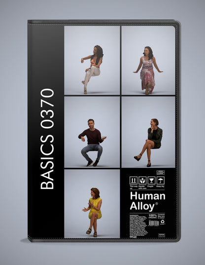 5 3D scanned people sitting, photorealistic archviz pack for Enscape and SketchUp
