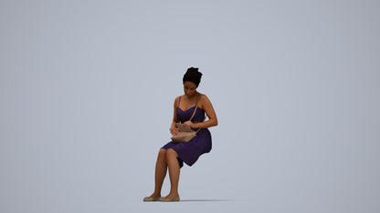 3D people model woman formal formalaffairs, scanned human for 3ds Max rendering, top-down view render