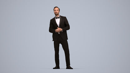 realistic 3D people man formal formalaffairs, render-ready for V-Ray and Corona, FBX OBJ, top-down view render
