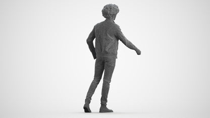 photogrammetry 3D man casual mix, realistic human model archviz FBX, wireframe front view