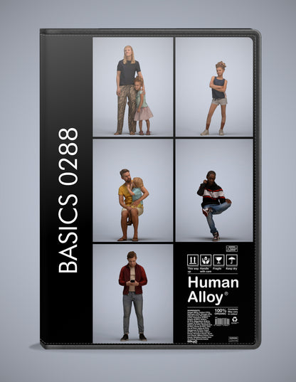 5x realistic 3D people kids pack, scanned archviz collection for Blender and 3ds Max