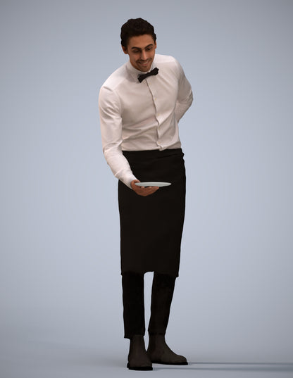 3D people model man hospitality, scanned human for 3ds Max rendering