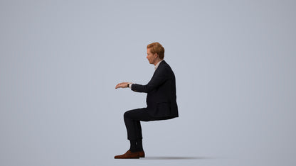 photogrammetry 3D man business, realistic human model archviz FBX, three-quarter view render