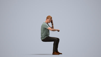 3D people model man casual couple, scanned human for 3ds Max rendering, side view render