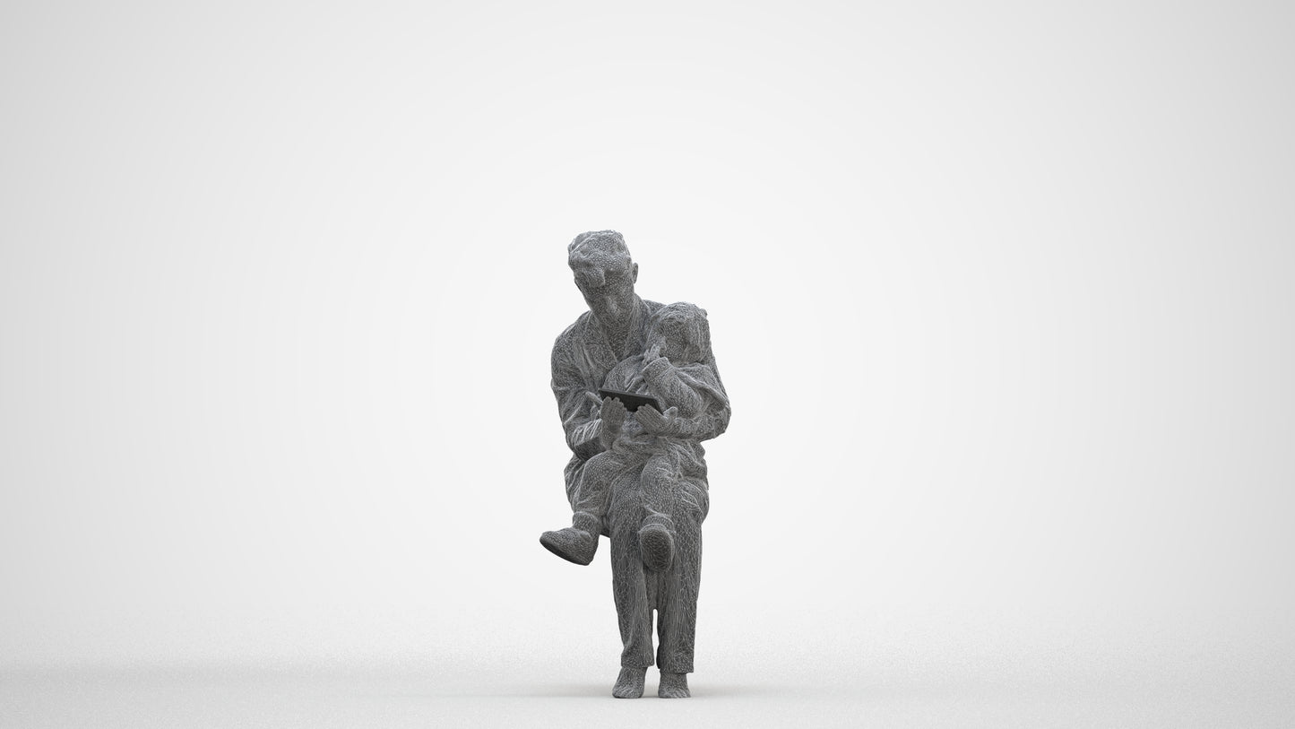 realistic 3D boy casual kids, scanned archviz people for Blender and 3ds Max, three-quarter front view render