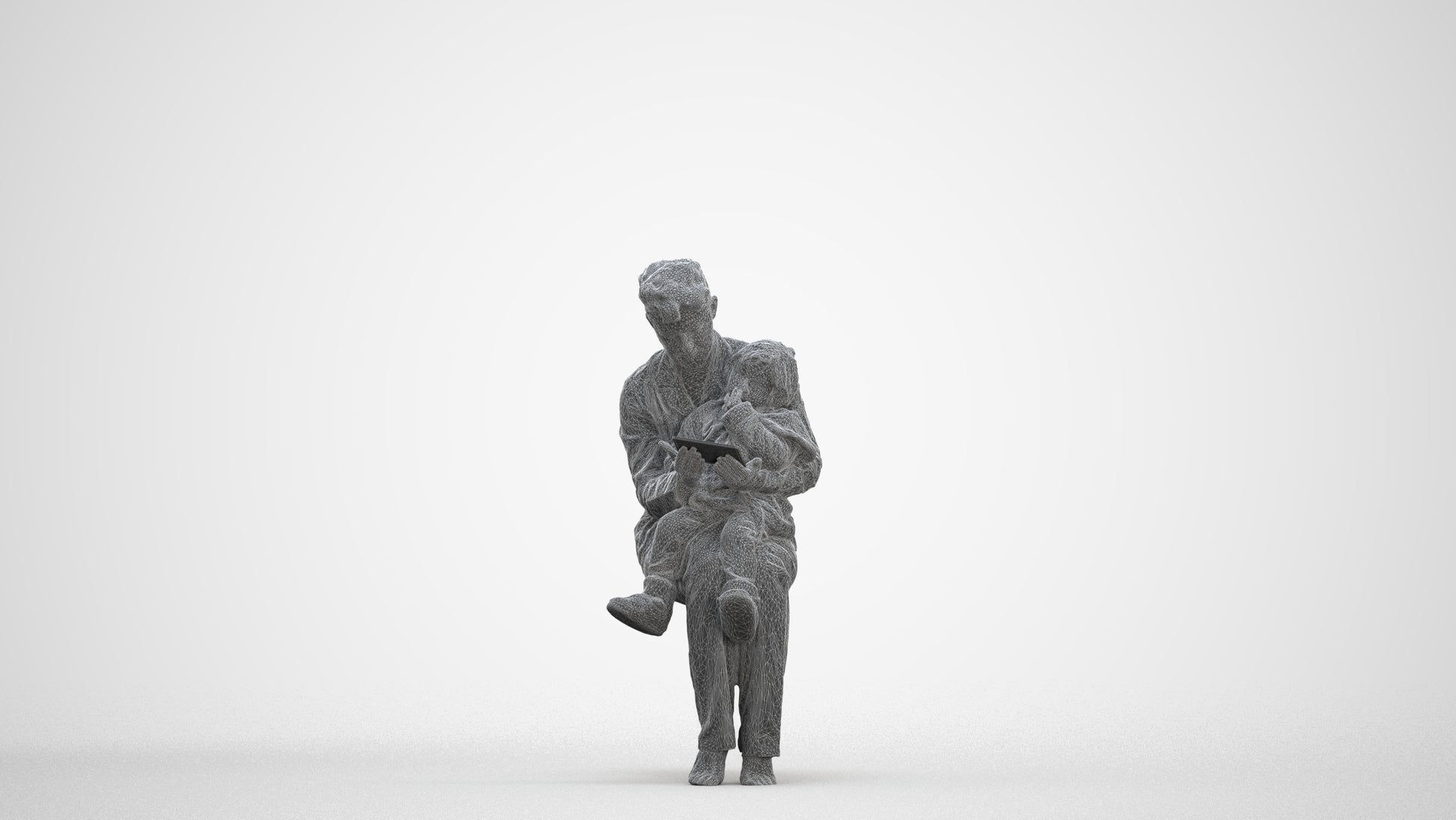 realistic 3D boy casual kids, scanned archviz people for Blender and 3ds Max, three-quarter front view render