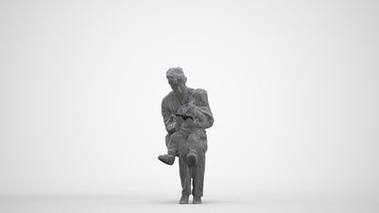 realistic 3D boy casual kids, scanned archviz people for Blender and 3ds Max, three-quarter front view render