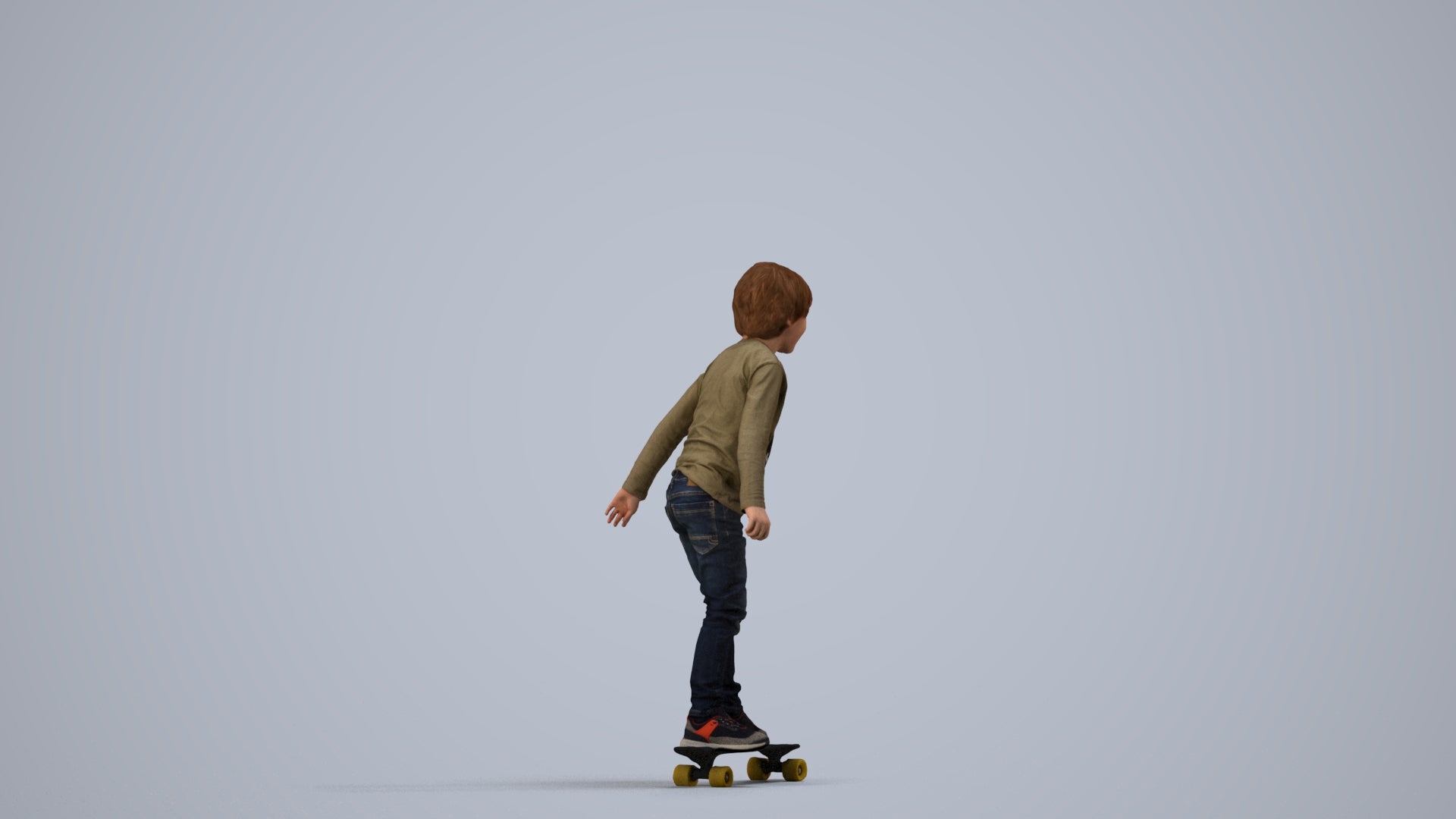 3D scanned boy kids casual, photorealistic archviz people for Enscape and SketchUp, side view render