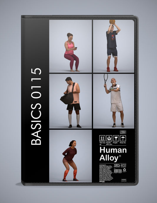 5 3D scanned people sport, photorealistic archviz pack for Enscape and SketchUp