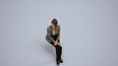 photogrammetry 3D woman business, realistic human model archviz FBX, back view render