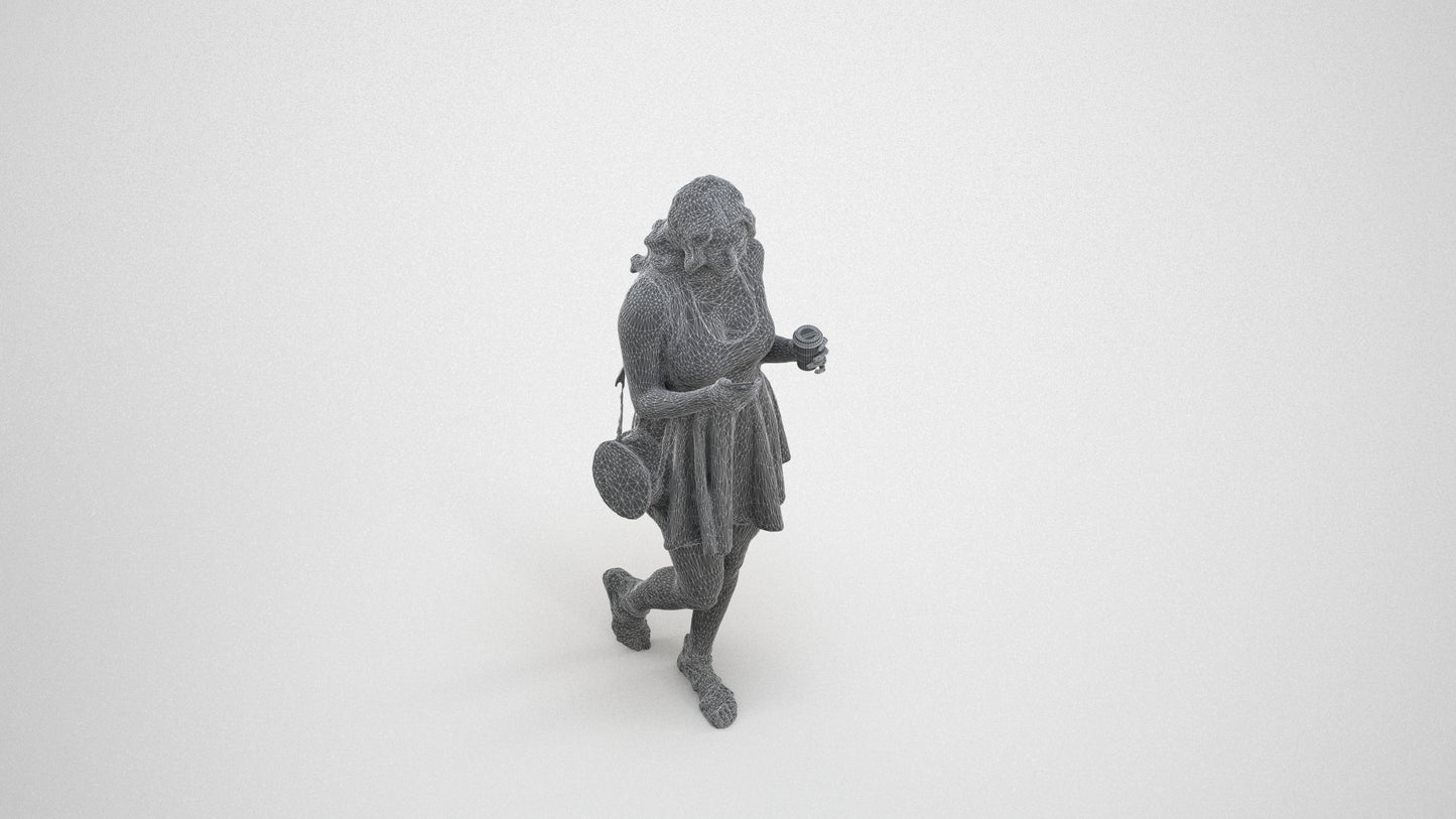 3D people model woman walking, scanned human for 3ds Max rendering, wireframe three-quarter view