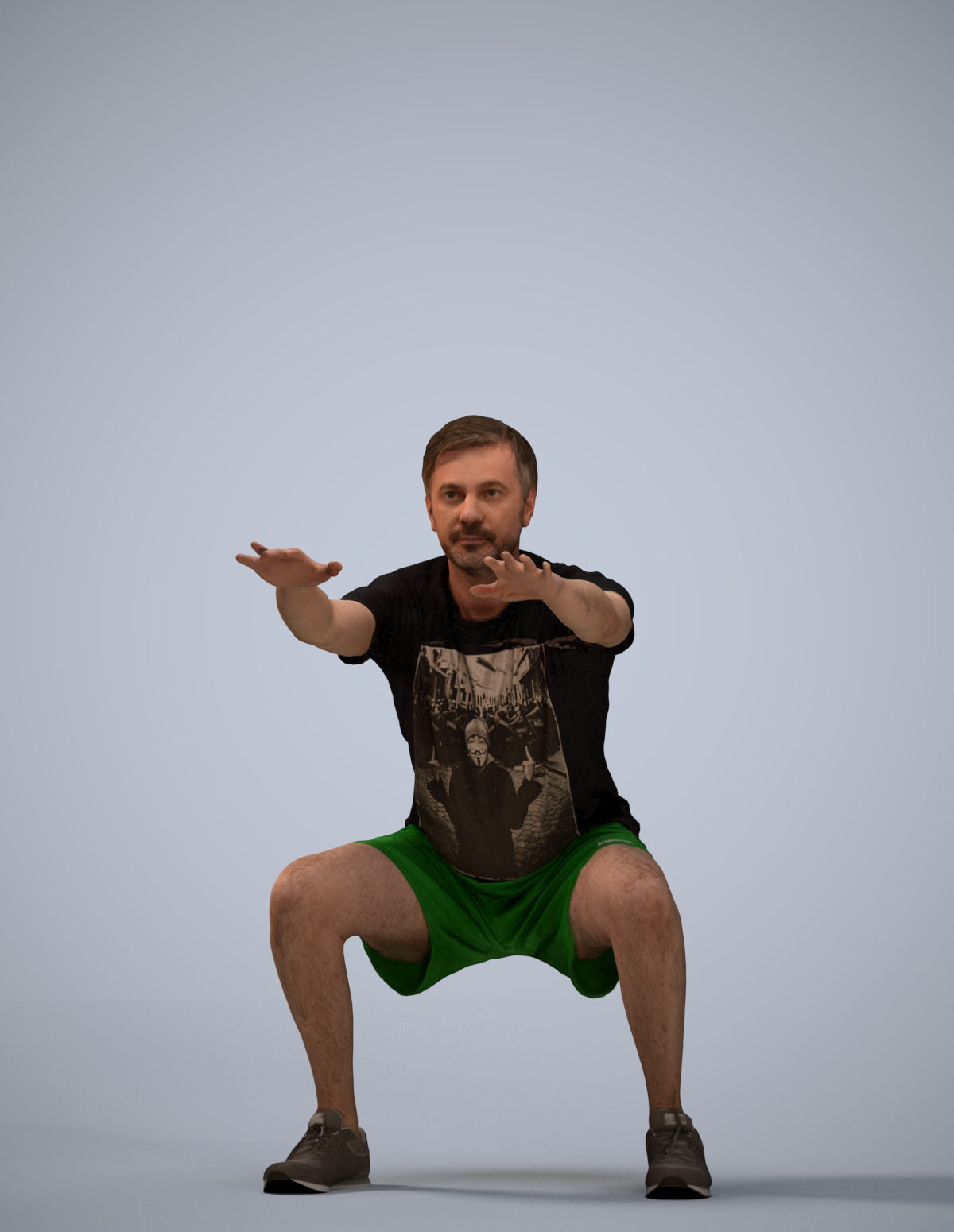 realistic 3D people man sport, render-ready for V-Ray and Corona, FBX OBJ