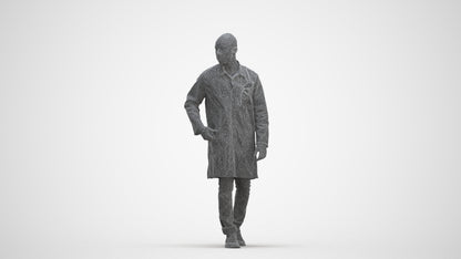 3D human model man medical, photogrammetry scanned person for archviz, three-quarter front view render