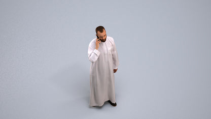 realistic 3D human man standing, archviz people FBX OBJ for Blender, back view render